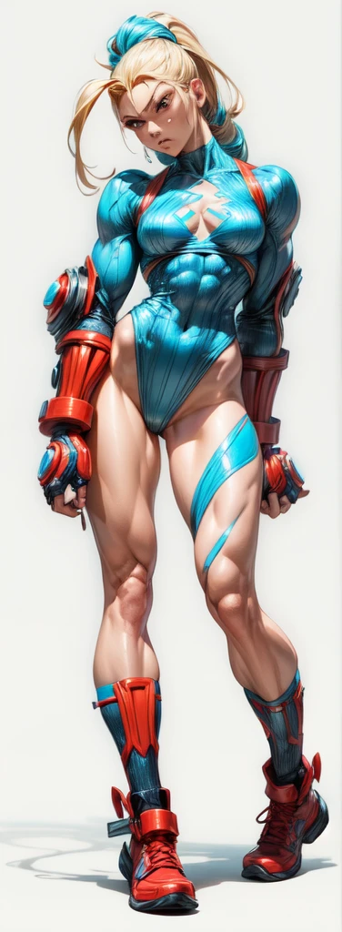 beautiful, muscular female fighter from Super Street Fighter Zero, intense eyes, toned body, powerful kicks and punches, confident posture, dynamic action, detailed facial features, intense fighting spirit, vibrant colors, action-packed composition