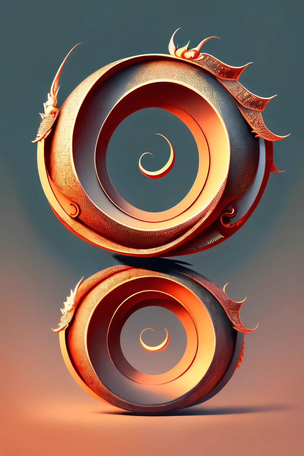 Two Chinese dragons，Circle into the shape of a number 8