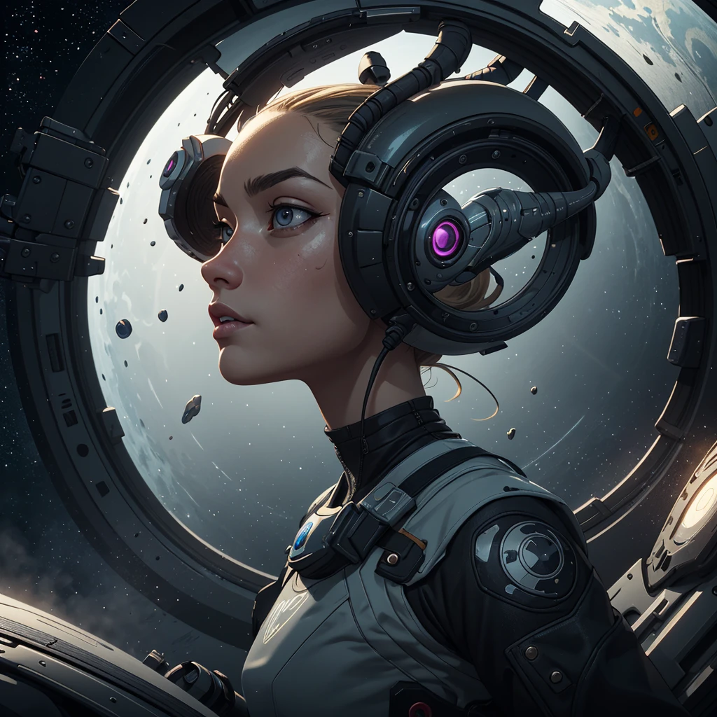a girl alien from outer space, depicted full-length intricate details, HDR, beautifully shot, hyperrealistic, sharp focus, perfect composition, high contrast, cinematic, atmospheric, splash art, street art, high contrast, colorful polychromatic, ultra detailed, ultra quality, CGSociety