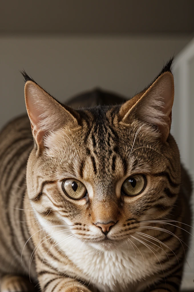 gato salvaje , del futuro , con mirada asesina gato del futuro