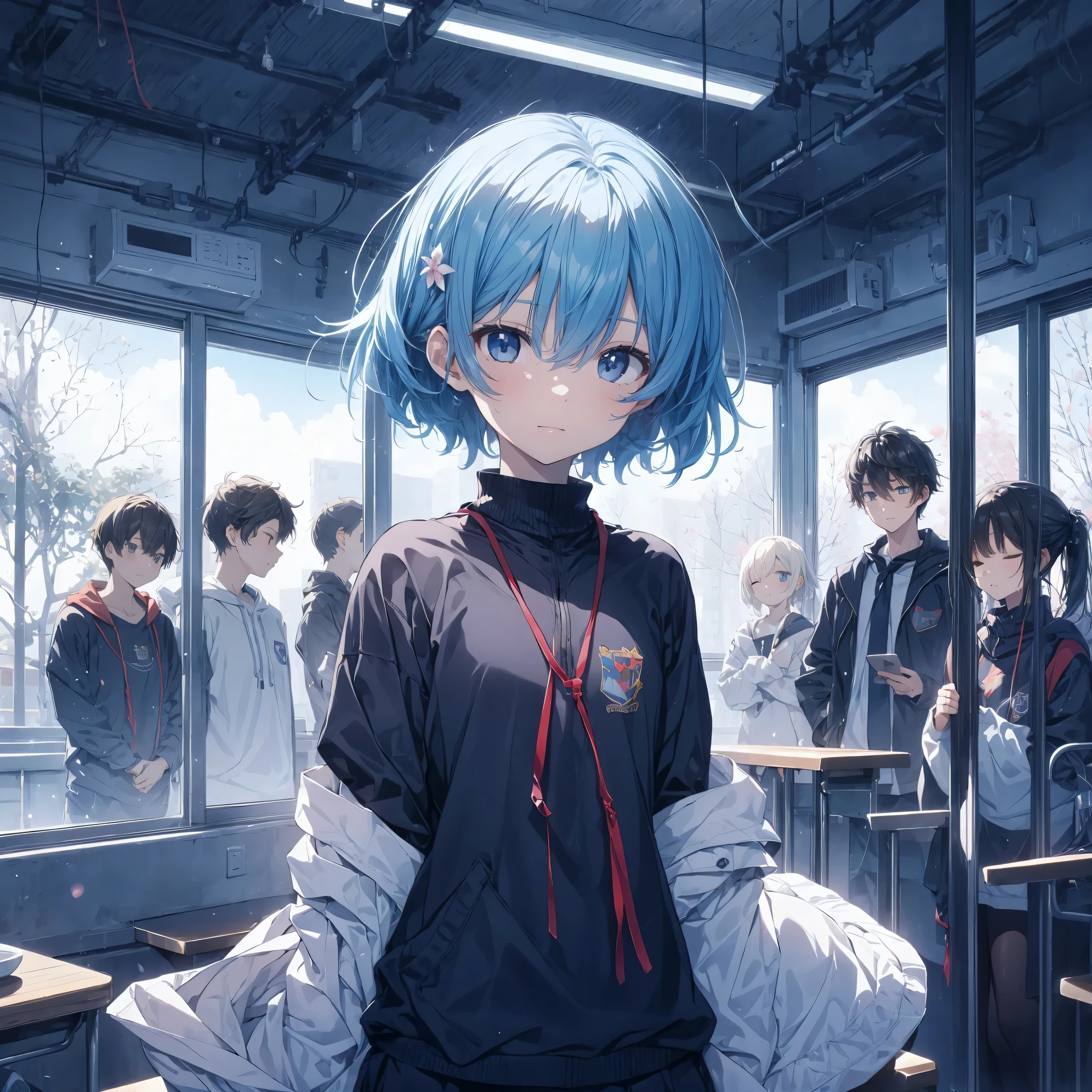 Super high quality by the art god, Ultra-detailed, High resolution, anime moe art style, best anime 8K konachan wallpaper, Pixiv Contest Winner, Perfect Anatomy, BREAK,(Draw a girl sleepily walking to school. ),BREAK, 1girl in, (Solo,Lori,,13yea:1.3),Full limbs, complete fingers,a junior gynous attraction, (Very short hair), Sleeping hair, hair messy, flat chest, Small butt, groin, Small eyes,Beautiful detailed black eyes, Well-proportioned iris and pupils, disgusted eye, High resolution detailed hair, School uniform, Skirt, On the way to school. BREAK,Ultra-detailed細なスキン, Best lighting by famous artists, 8K, Illustration,