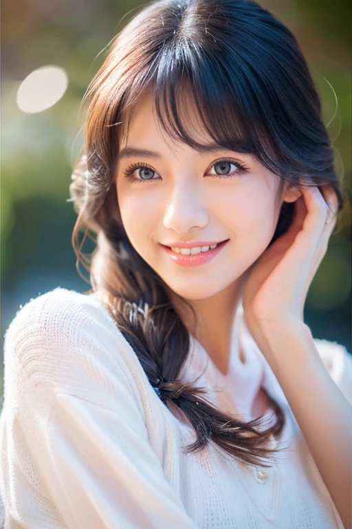 Beautiful woman with good eyes and nose、Beautiful as a model、Cute like a model、Eyes are double、How to use regular mascara、Eye color blue、Hair color pink、Her face is delicate and elegant.、8k picture、Beautiful style like a model、Ordinary large、A refreshing and lovely smile、クリスマスの日に外で雪⛄が積もった白銀の雪景色で雪だるまや、Snowball fight scene、Contains 2 types of scenes: inside and outside the house、Pose like a model、Overall portrait、Snapshots、Glamaloid Smile、Beautiful and delicate face like a model、Best Quality、masuter piece、Cute smile、 Atmosphere、Elegant beauty、