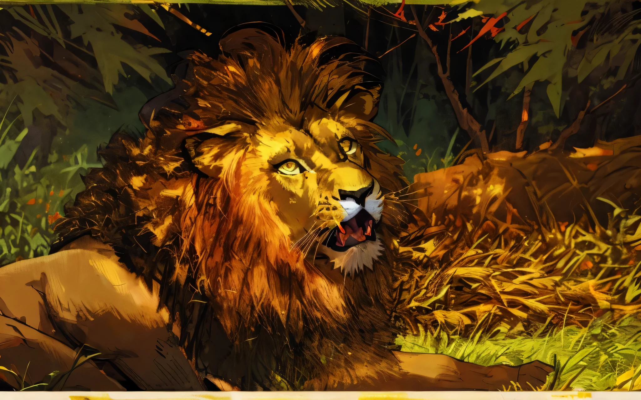 there is a the Lion that is laying down in the grass, the Lion mane, king of the jungle, cute the Lion, lick off, with the mane of a the Lion, the Lion's mane, Licking tongue, proud look, aslan the the Lion, Stick out her tongue, proud looking, the mane of a the Lion, proud look, half the Lion, majestic gesture, the Lion
