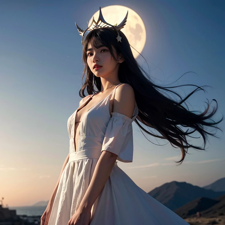 Then a great and mysterious sign appeared in the sky. It was a woman. Her dress was the sun, beneath her feet was the moon, and she wore on her head a crown that had twelve stars.