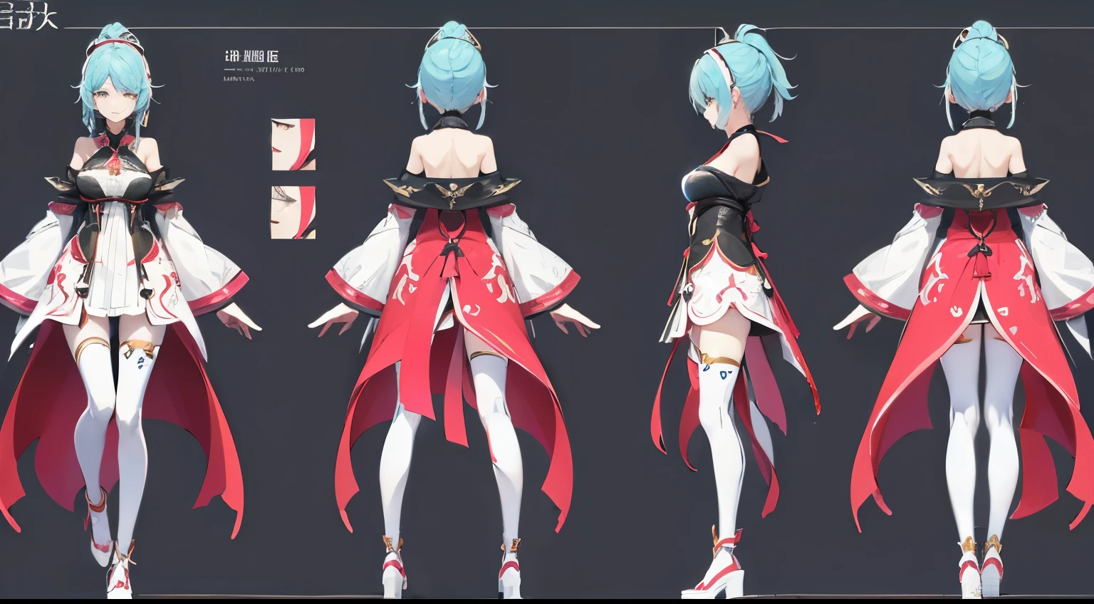 tmasterpiece, Character reference sheet, Best Character Design Table, 1人の女性, 20yr old, ((Azure fantasy character)), dressed in《blade and soul》and granada espada mixed clothing, Complete whole body, ((Only 1 perspective、1 front view and 1 rear view)) Light theme clothing design, Symmetrical elements in clothing, Clothing simulation detection like CLO, marvelous designer, 8K分辨率, Ultra HD image output