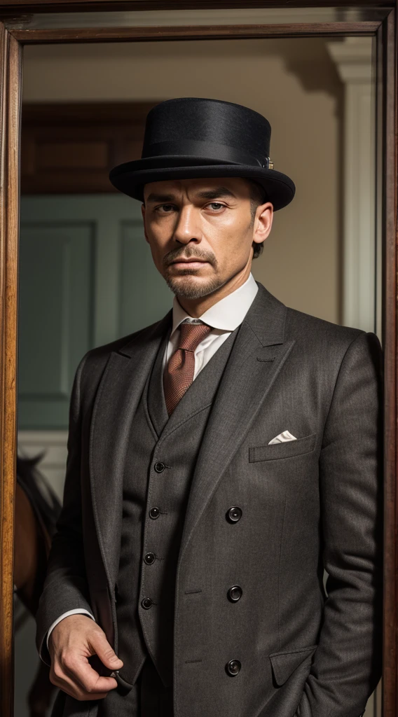 horse as a human in the peaky blinders style