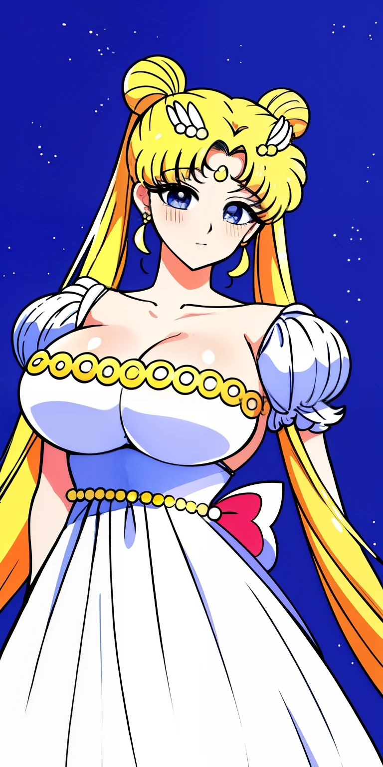 SMU Sagitsukino, 큰pectorals, Standing, Solo, Masterpiece, Best Quality, Detailed face, Detailed Eyes, high resolucion, Masterpiece, Best Quality, Detailed face, Detailed Eyes, high resolucion, Princess costume,tranquility,프린세스tranquility,네오퀸tranquility,pectorals,Big,거대한pectorals,풍만한pectorals.a blond,Dumpling head,왕pectorals,breast,forehead crescent moon,젖pectorals,흘러넘치는pectorals,voluptuousness,The dress,crescent moon on forehead,苦痛스러운표정,苦痛표정,苦痛,pain