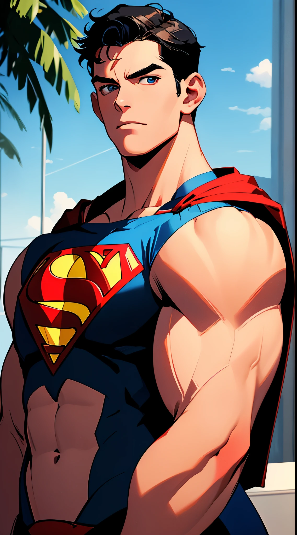 Superman super strong muscular 35mm lens, photography, ultra details, HDR, UHD,8K