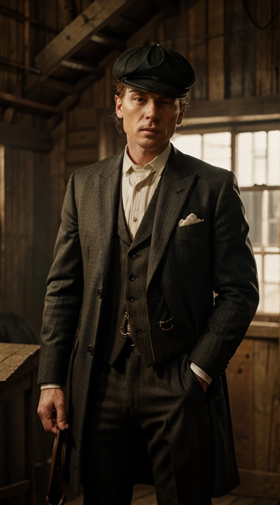 a horse in a human shape wearing peaky blinders clothes