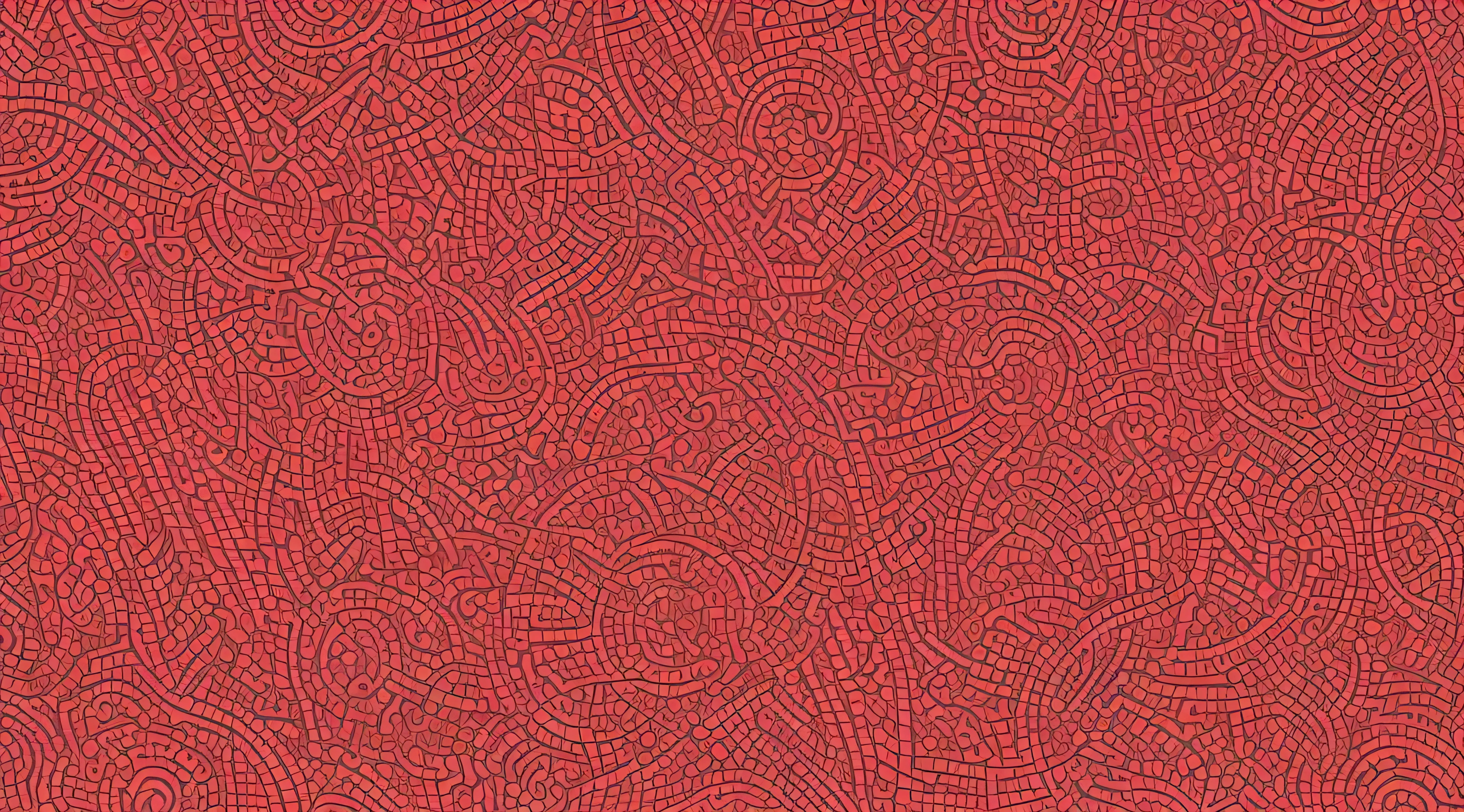 (Best quality at best, 4K, A high resolution, tmasterpiece: 1.2), (((Super complex and detailed, Flat rhythmic arrangement decorative wall, the wallpaper))), Simulate the maze-like texture of the strawberry surface, combined with bright colors, Create a sweet and fun background