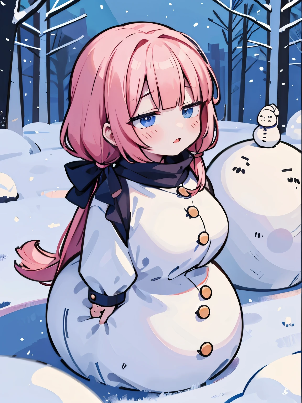 Very troubled face、droopy eyes、pale complexion