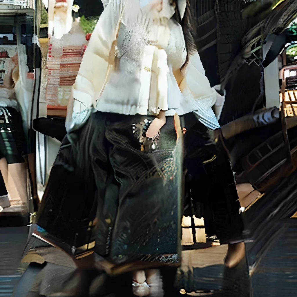 maid, big breasts, naked, walking around the city