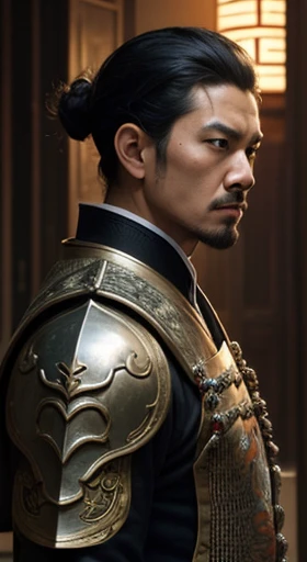 oriental、man in ancient chinese armor、ancient chinese hairstyle man、three kingdom、multiple warlords、top-quality、​masterpiece、超A high resolution、(Photorealsitic:1.4)、Cinematic poster