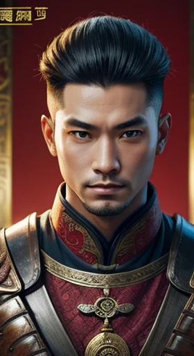 oriental、man in ancient chinese armor、ancient chinese hairstyle man、three kingdom、multiple warlords、top-quality、masterpiece、超A high resolution、(Photorealsitic:1.4)、Cinematic poster