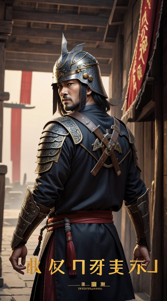 oriental、man in ancient chinese armor、ancient chinese helmet man、three kingdom、multiple warlords、top-quality、masterpiece、超A high resolution、(Photorealsitic:1.4)、Cinematic poster