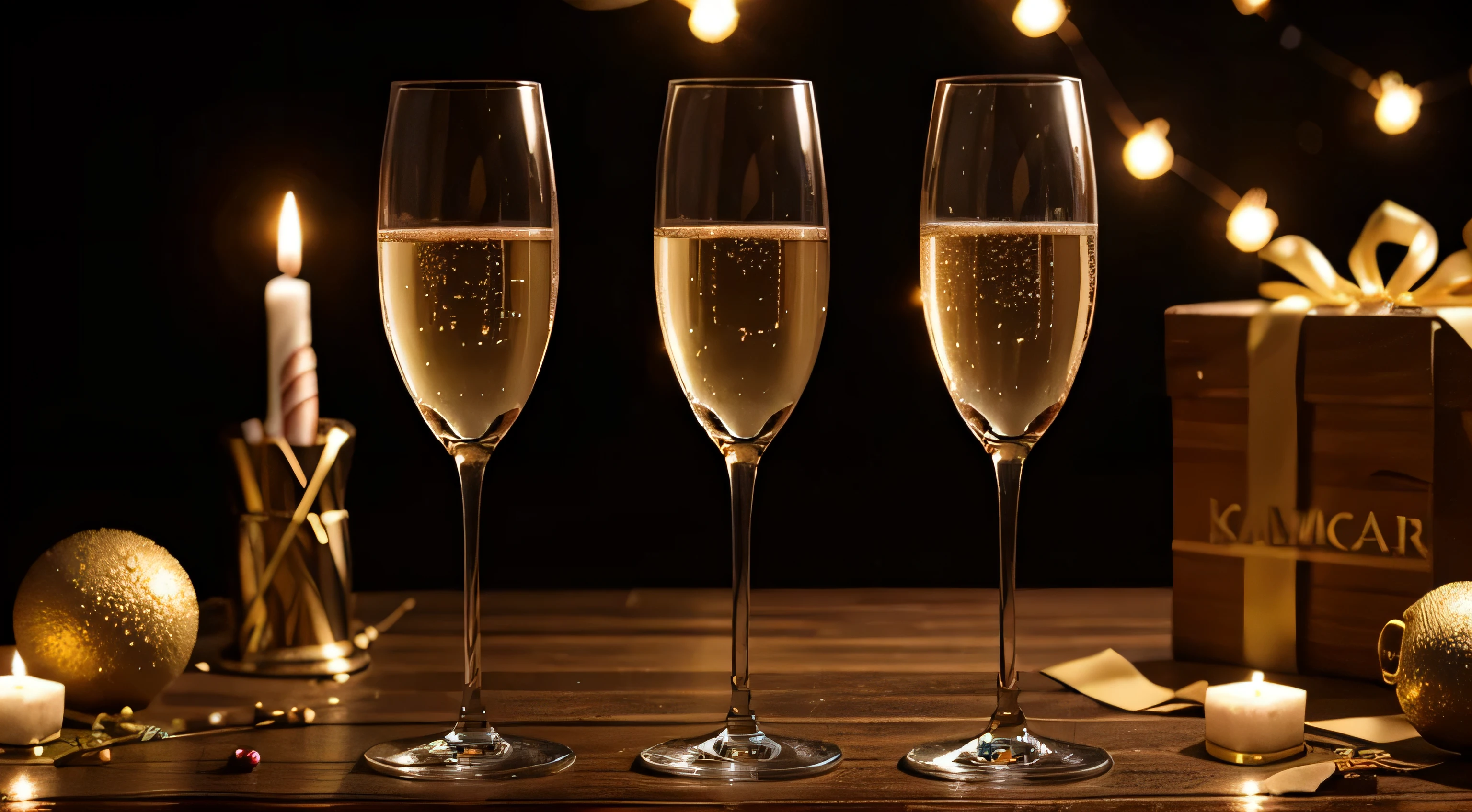 three glasses, Glass of champagne with champagne bottle, flute, celebration event, packshot, celebrating New Year's Eve, wedding, birthday, anniversary, sparkling wine