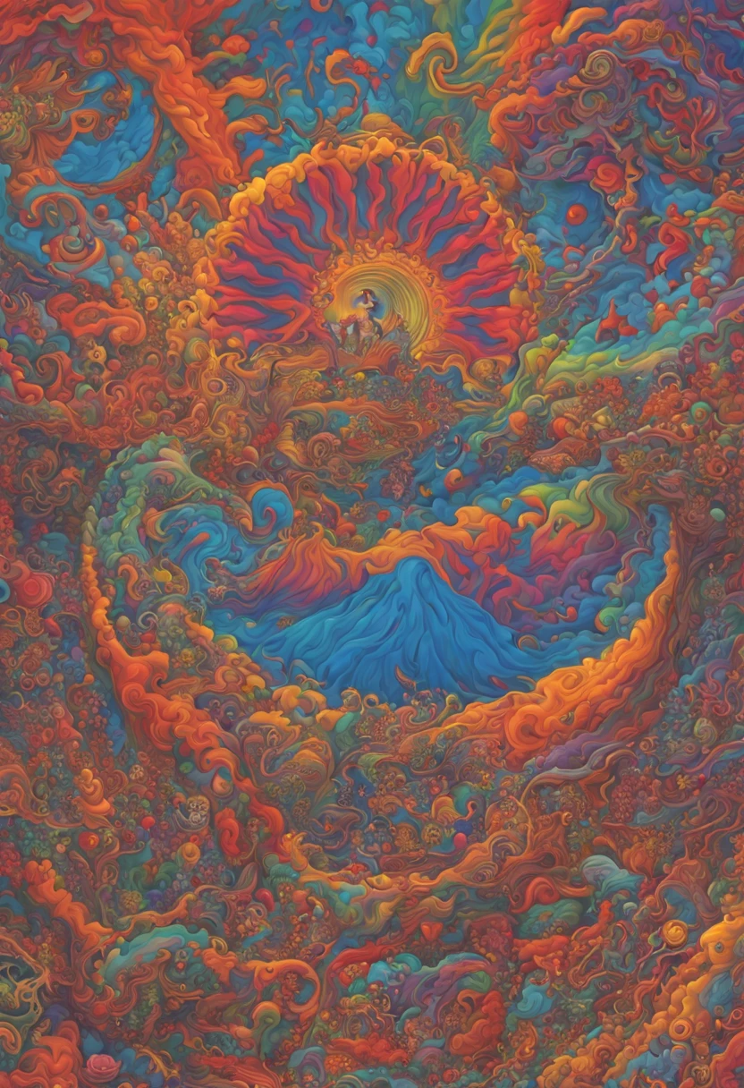 (Psychedelic))(best quality) the grateful dead band, (Jerry Garcia) (trippy) HDR, 4K