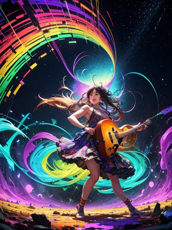 The prompt: (best quality,4k,highres,masterpiece),(ultra-detailed),(realistic:1.37)
Psychedelic, the grateful dead band, Jerry Garcia, trippy, HDR, 4K.
Note: Please note that the prompt does not contain any explanatory text and the tag order does not represent their importance.
Example prompt generated with given theme:
"(best quality,4k,highres,masterpiece:1.2),ultra-detailed,(realistic,photo-realistic:1.37),Psychedelic,the grateful dead band,Jerry Garcia,trippy,HDR,4K,vibrant colors,psychedelic patterns,retro vibe,ethereal lighting,dynamic composition,expressive faces,detailed instruments,visual effects,dancing crowd,pulsating energy,pop art influence,geometric shapes,hallucinatory visuals,rich textures,abstract backgrounds,fluid motion,cosmic atmosphere,vibrant concert scene,colorful costume patterns,unique stage set-up,audio-visual experience,impressionistic feel,psychedelic lights,captivating performance,transformative journey,energetic playfulness,driven rhythm,experimental sound,musical improvisation,infinite possibilities,mind-altering experience,cultural revolution,spiritual connection,euphoric vibes,surreal transitions,instant connection with the audience,enhanced perception,deep connection with music,celebration of creativity,collective consciousness,freedom of expression,fusion of art and music."
Remember, this is just an example prompt, and you can modify and add more tags based on your own interpretation and creativity.