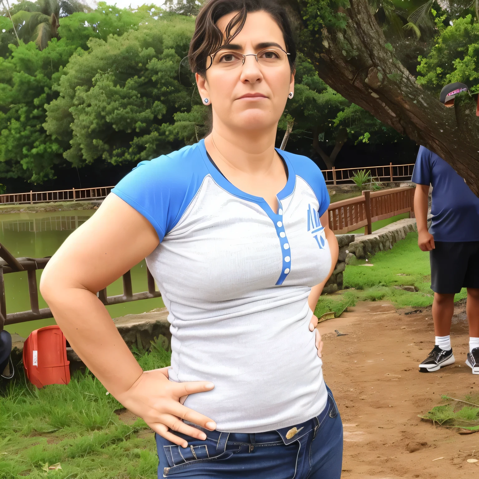 woman in front of a tree with a man in the background, Mulher de 30 anos de Cuba, 3 5 year brazilian mother, fernanda suarez, Directed by: Nandor Soldier, Karla Ortiz, Mulheres de 40 anos, photo from behind, Lorena Avarez, ela tem cerca de 40 anos