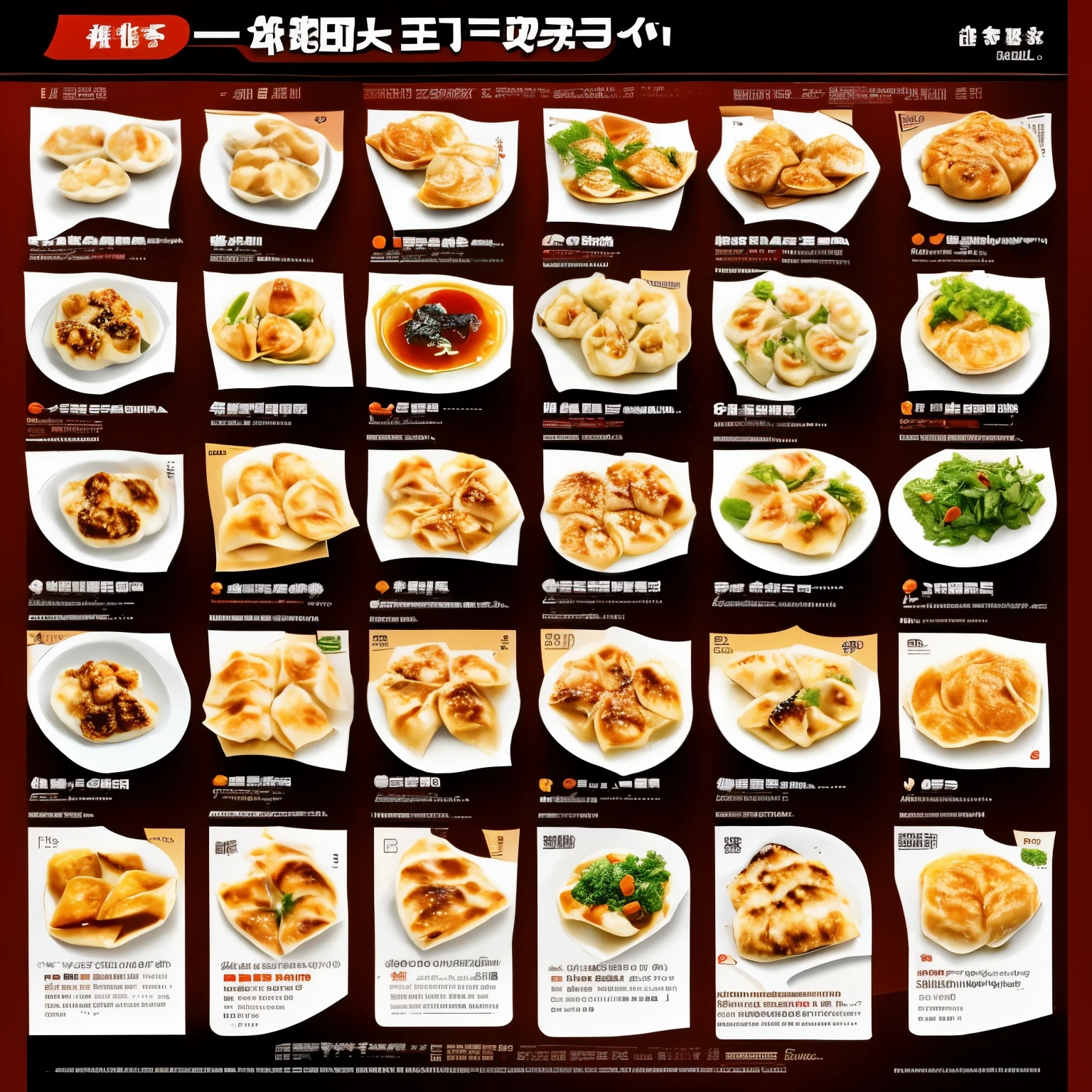 masterpiece, many types of gyoza, reference chart sheet
