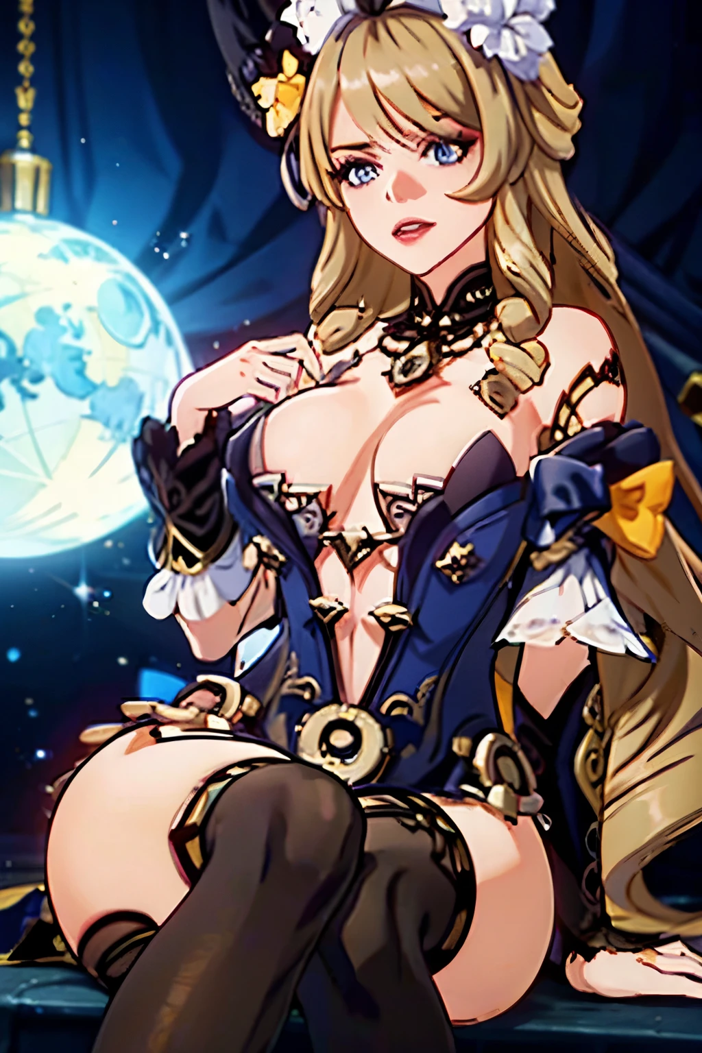 (Navia from Genshin impact) , show boobs