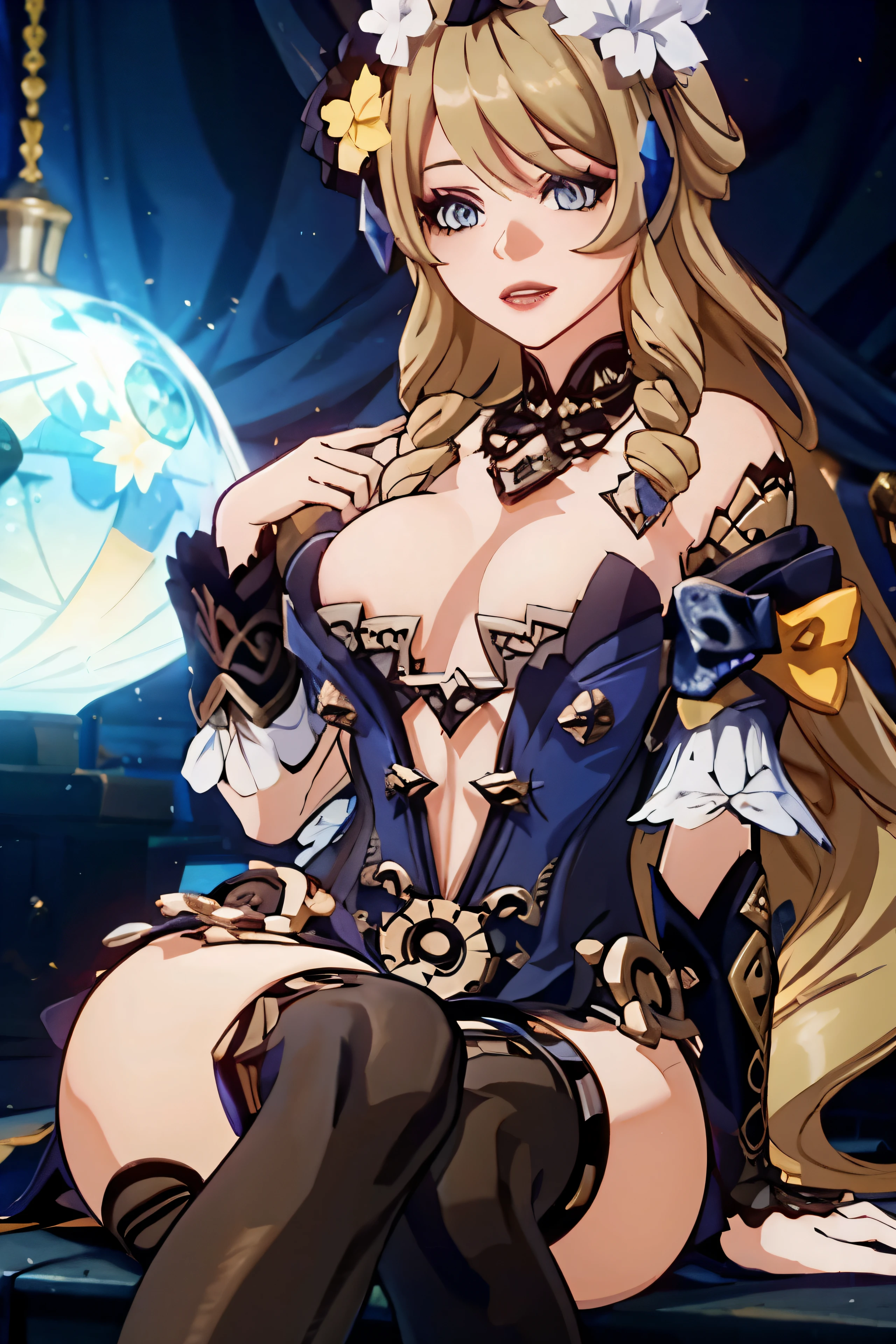 (Navia from Genshin impact) , show boobs