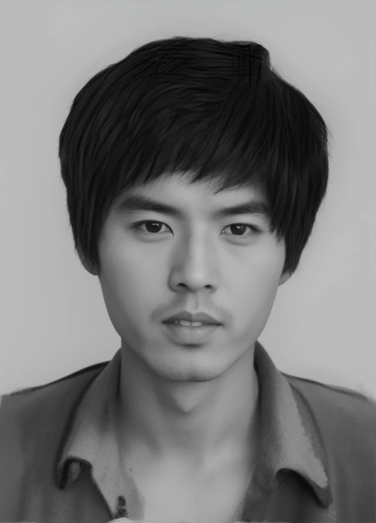 sportrait，black and white old photo，High picture quality，Member of the Myanmar Democratic Alliance，Suits，Youth，solo person，