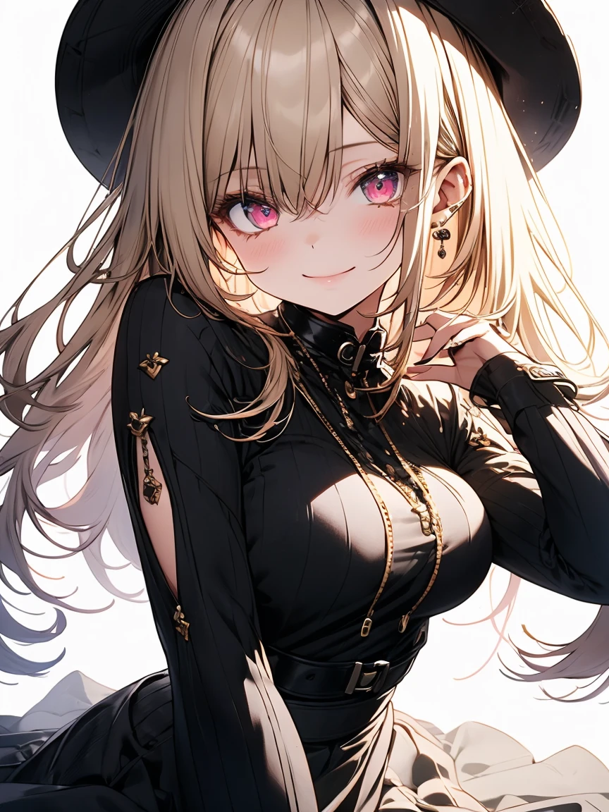 masterpiece, absurdres, best quality, ultra detailed, high Resolution, detailed illustration, bright colour, (extremely beautiful detailed face and eyes, Delicate beautiful face, 1 girl, cute face:1.3), (magenta eyes:1.1), sparkling eyes, big eyes, medium breasts, (perky breasts:1.1), (pointy breasts:1.1), medium hips, glamorous body, white skin, BREAK, long bob cut, (mesh hair:1.3), (blonde hair:0.8), messy hair, detailed hair, shiny hair, BREAK (Gakuran, brassiere:1.5), perfect lighting, (embarrassed:1.3), (ecstasy, vulgarity:1.5), (trembling:0.8), From below, 