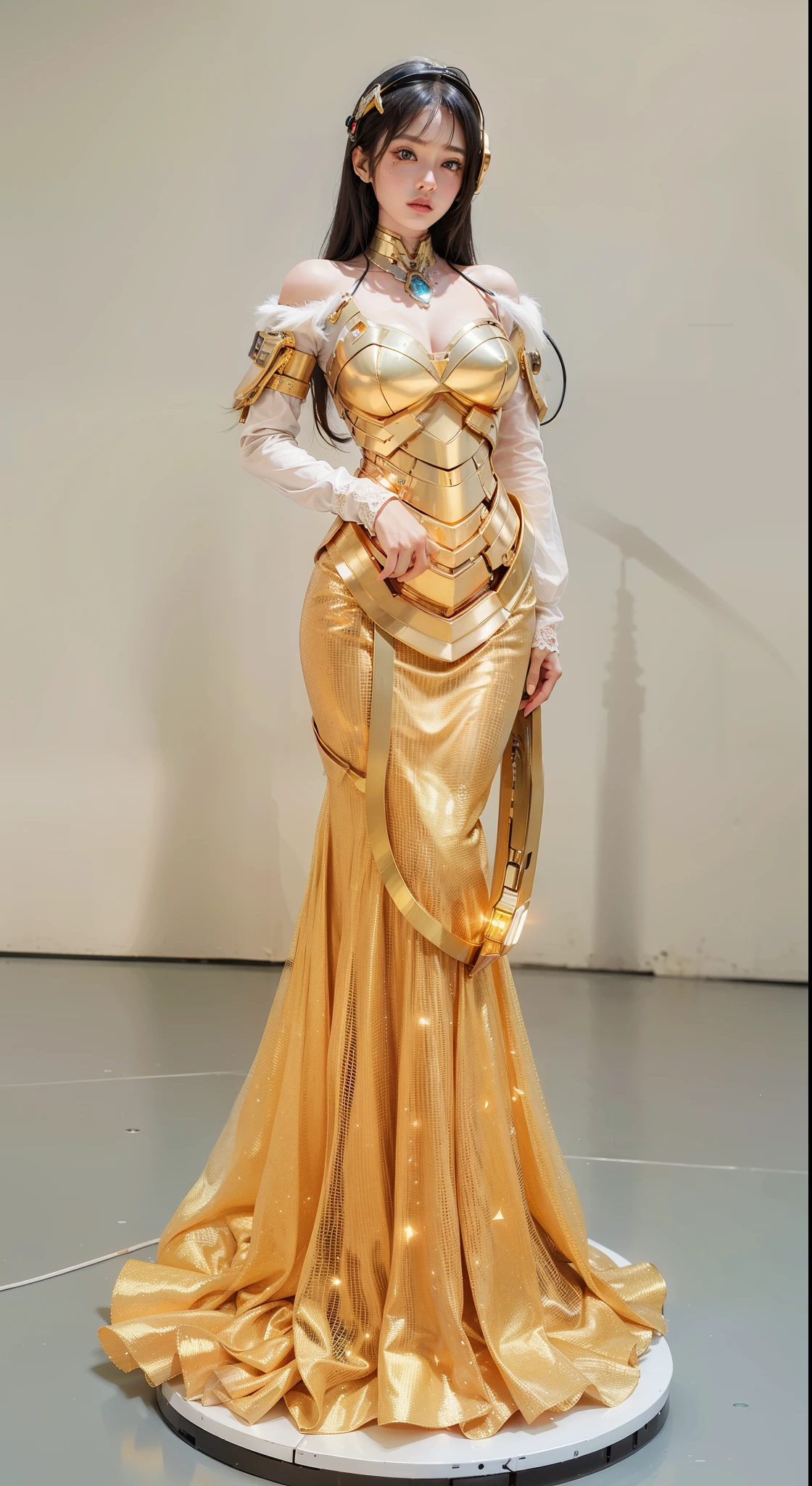 Best quality,golden jewelery,Fairy skin,(Fidelity :1.2),Eternal,ultra - detailed,actual,high high quality,movie light lighting,Ray traching,hyper HD,Upper part of the body, Future Iron Man mecha，Cinema lenses，tank battery，Launching equipment，Large-caliber artillery，ross tran 8 k，mechatankcyberarmoredchariotgirl,Wearing a cyberpunk stamina helmet，Wearing a glowing space helmet，High-tech motorcycle helmet，There is a breathing light on the body，The armor of the future shines，Armed electromagnetic gun，in mecha style，