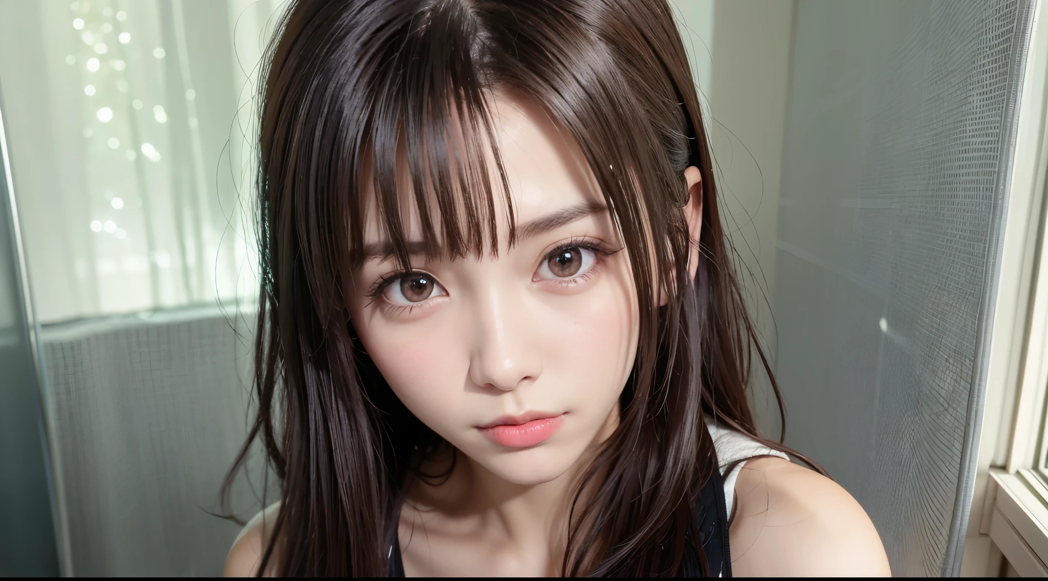 top-quality、8K Masterpiece、超A high resolution、(Photorealsitic:1.3)、Raw photo、女の子1人、Short bob with brown hair、glowy skin、1 super beautiful college girl、((super realistic details))