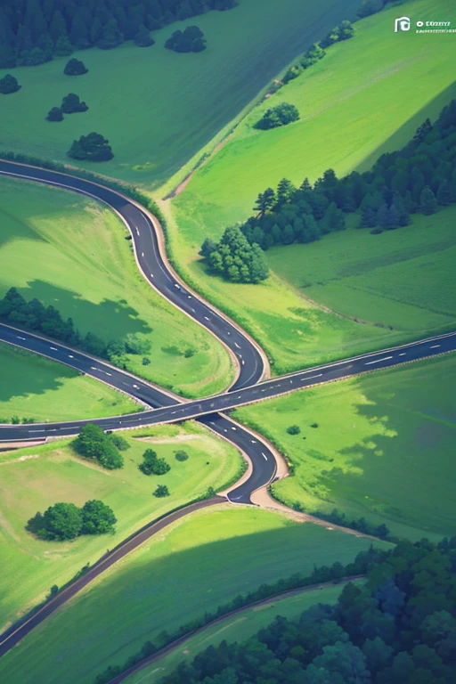 Scenery of winding road in forest, serpentine curve!!!, 4k drone photography, drone footage, aerial footage, The bird&#39;s Eye View cinestill 800t 18mm, very detailed curve, drone photography, The lines are clear and smooth, Fly over tropical forests, Still from nature documentaries, from the above, exact path, drone point of view, subtitles