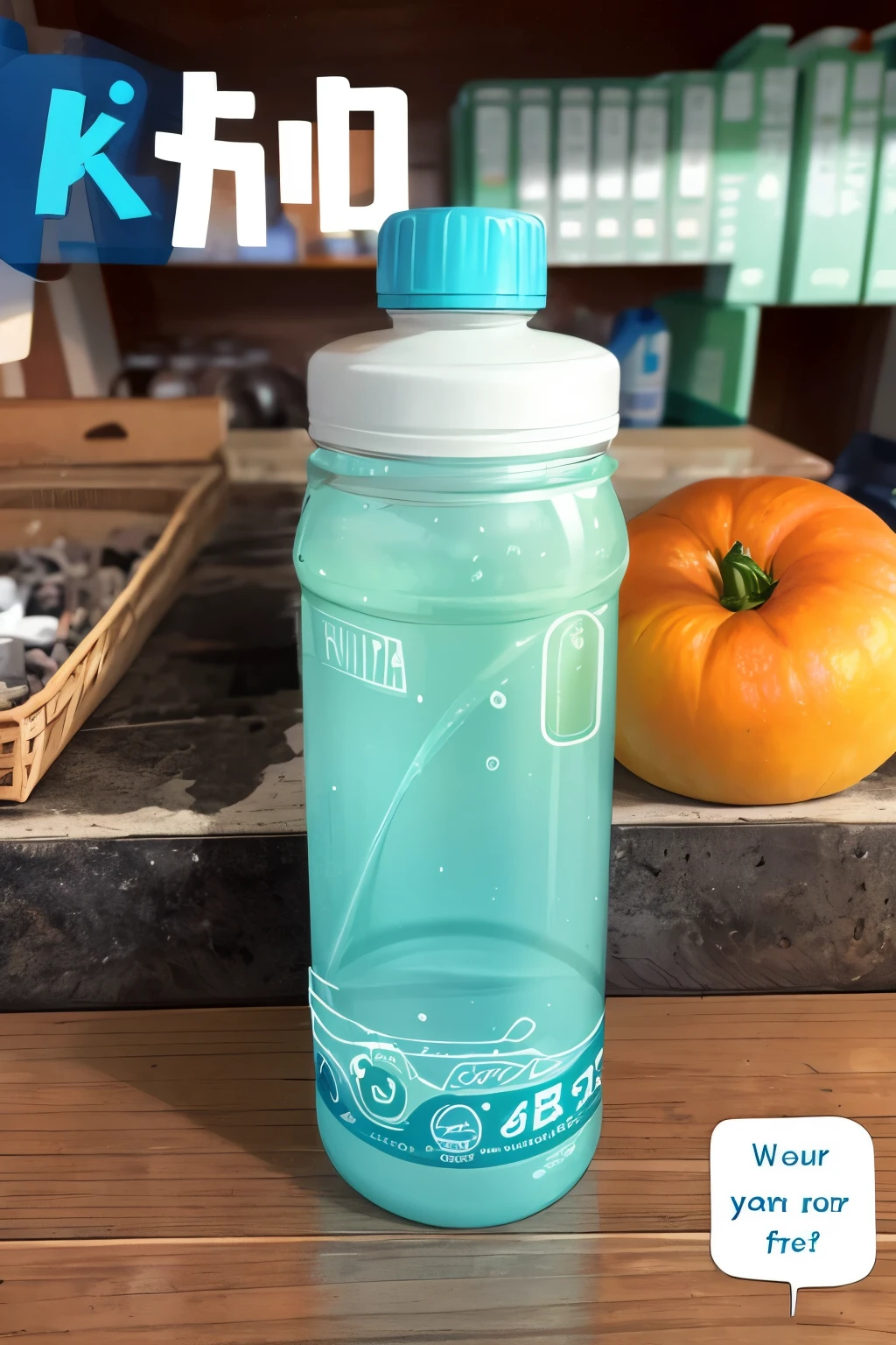 A water bottle with the text The healthy Formula on it
