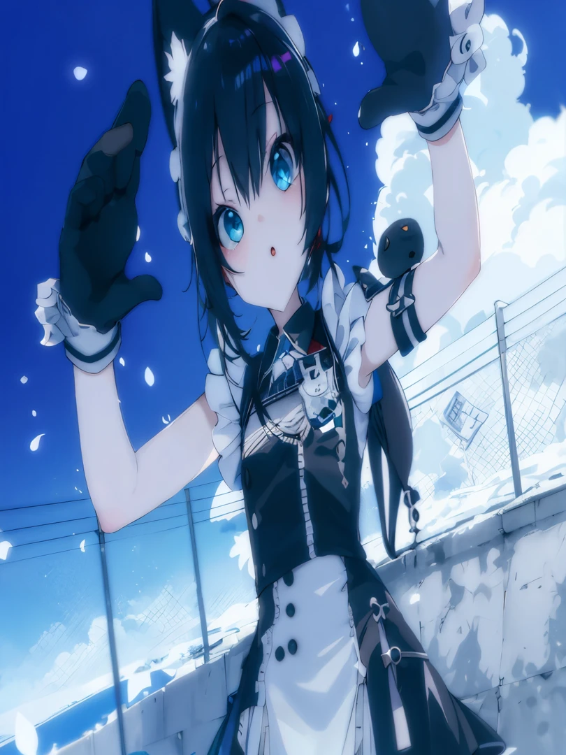 chica anime con un traje blanco y negro sosteniendo un gato blanco y negro, anime cat girl in a Sirvienta costume, colas gemelas blancas_Guantes, de un chico gato! Sirvienta! vestido, Sirvienta outfit, vrchat, anime girl in a Sirvienta costume, Estilo Azur Lane, Sirvienta, loli, Del videojuego Azure Lane, Anime style. 8k