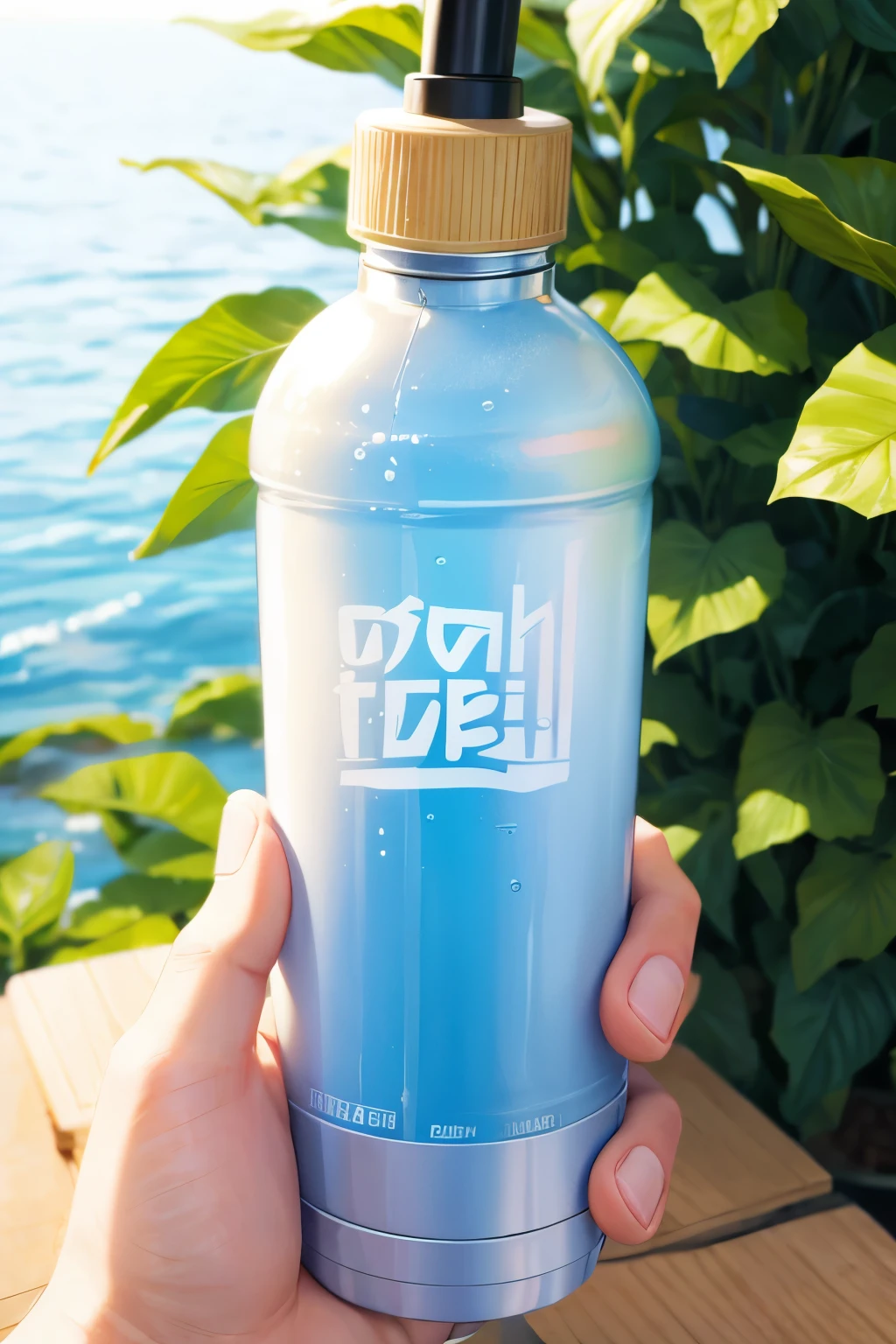 The Healthy Formula drawn on a water bottle