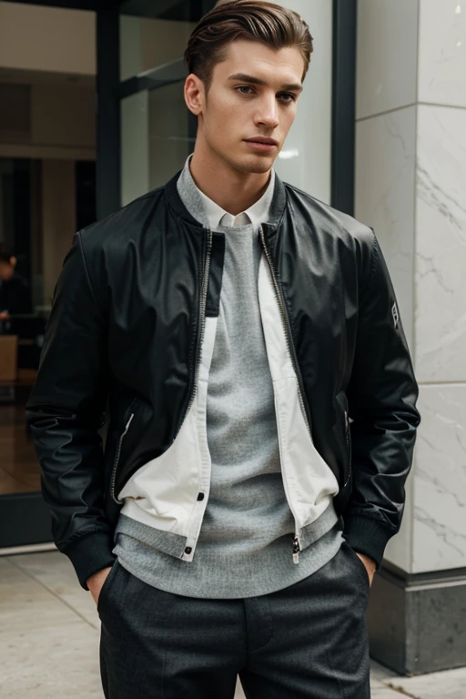 25 years old modern men, very stylish look, hyper realistick, 4k.