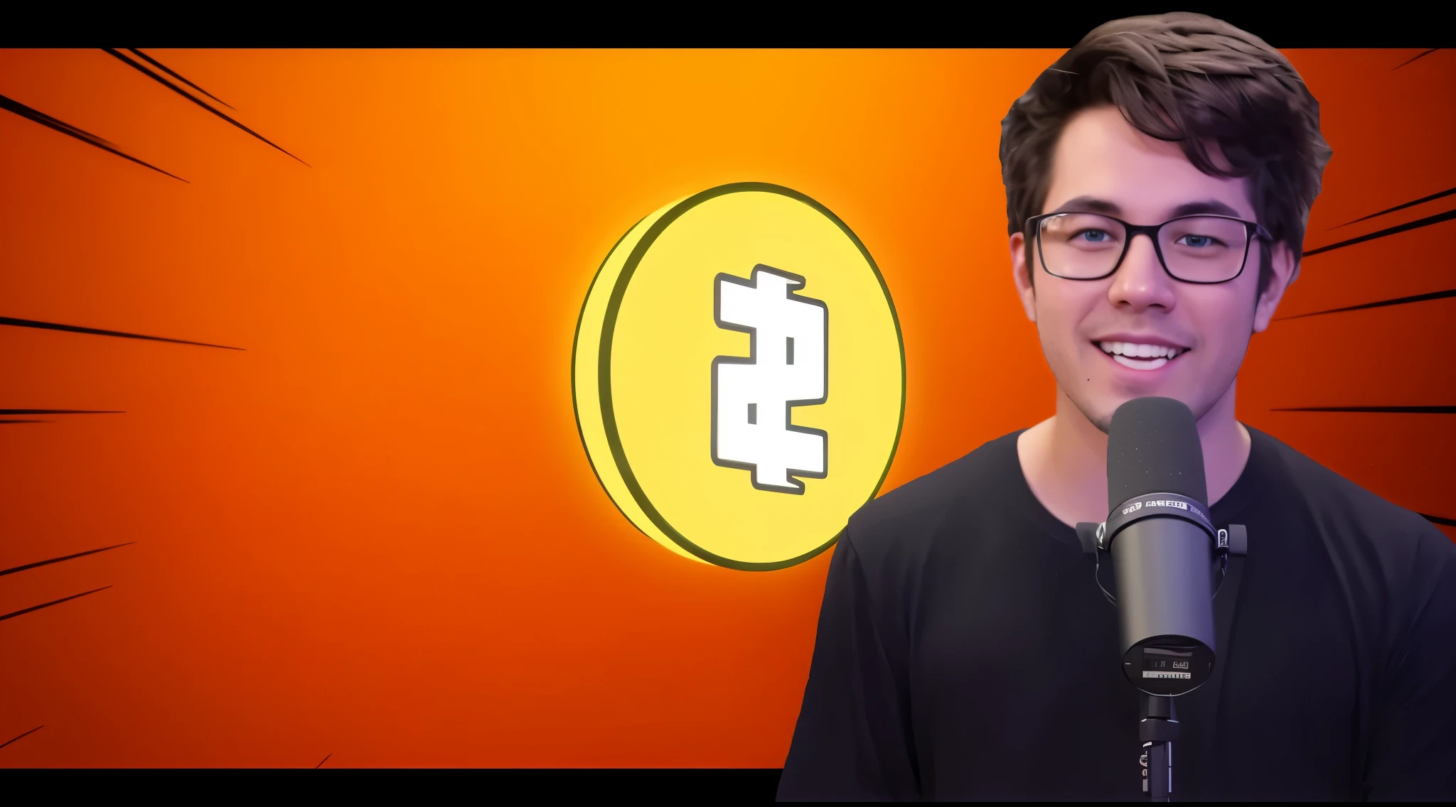 blurred image of a man wearing glasses in front of a microphone, Typical cryptocurrency nerd, Satoshi, Jody Highroller, Samdoesart, na frente de um fundo laranja, h3h3,  miniatura, Satoshi con, Linus de linustechtips, cryptocurrency in O pano de fundo, jaidenanimations, suave em _ O pano de fundo