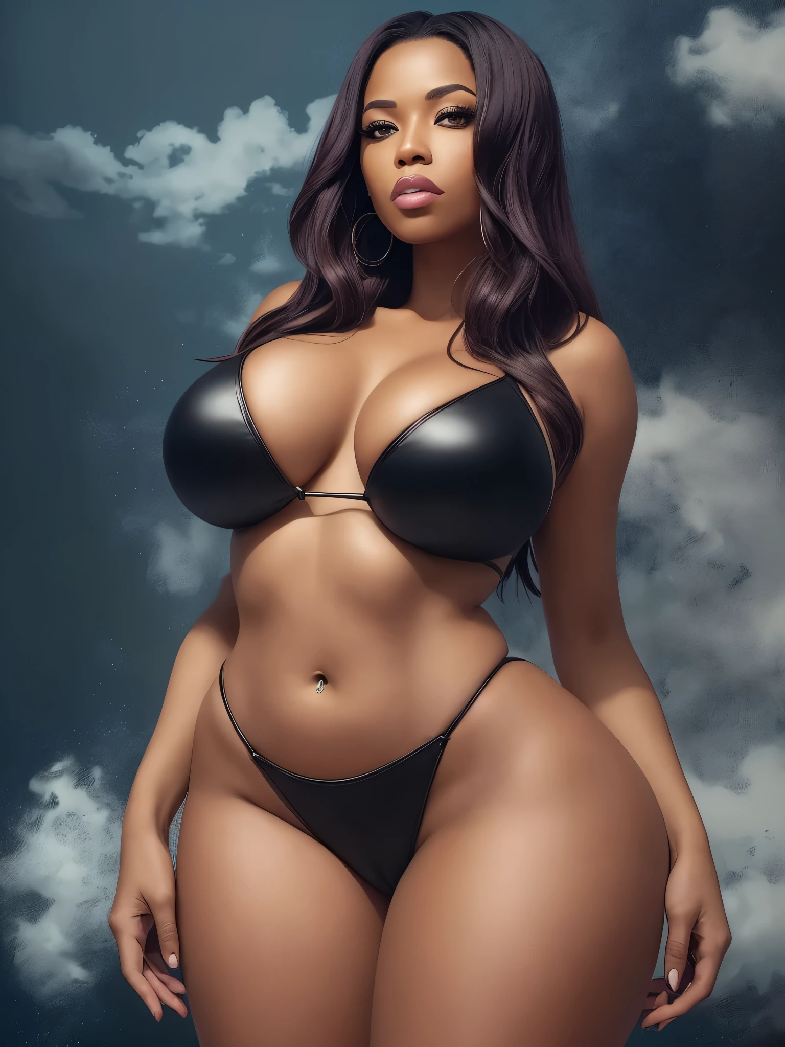 Epic, Noni Zondi as Amber Rose, a dark skin Moor Woman, objective: Create a portrait of a woman that embodies the pinnacle of beauty, a dark skin Moor Woman, Journalism, feminine curvature: huge ego hips, thick accent thighs, but with twice the width in her hips, real Celebrity Expose --auto --s2