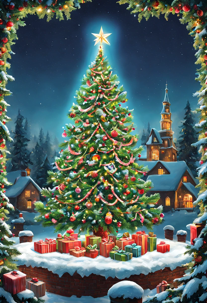 Christmas Eve, Cuttings art, intricate, (masterpiece, Representative work, official art, Professional, unity 8k wallpaper:1.3)