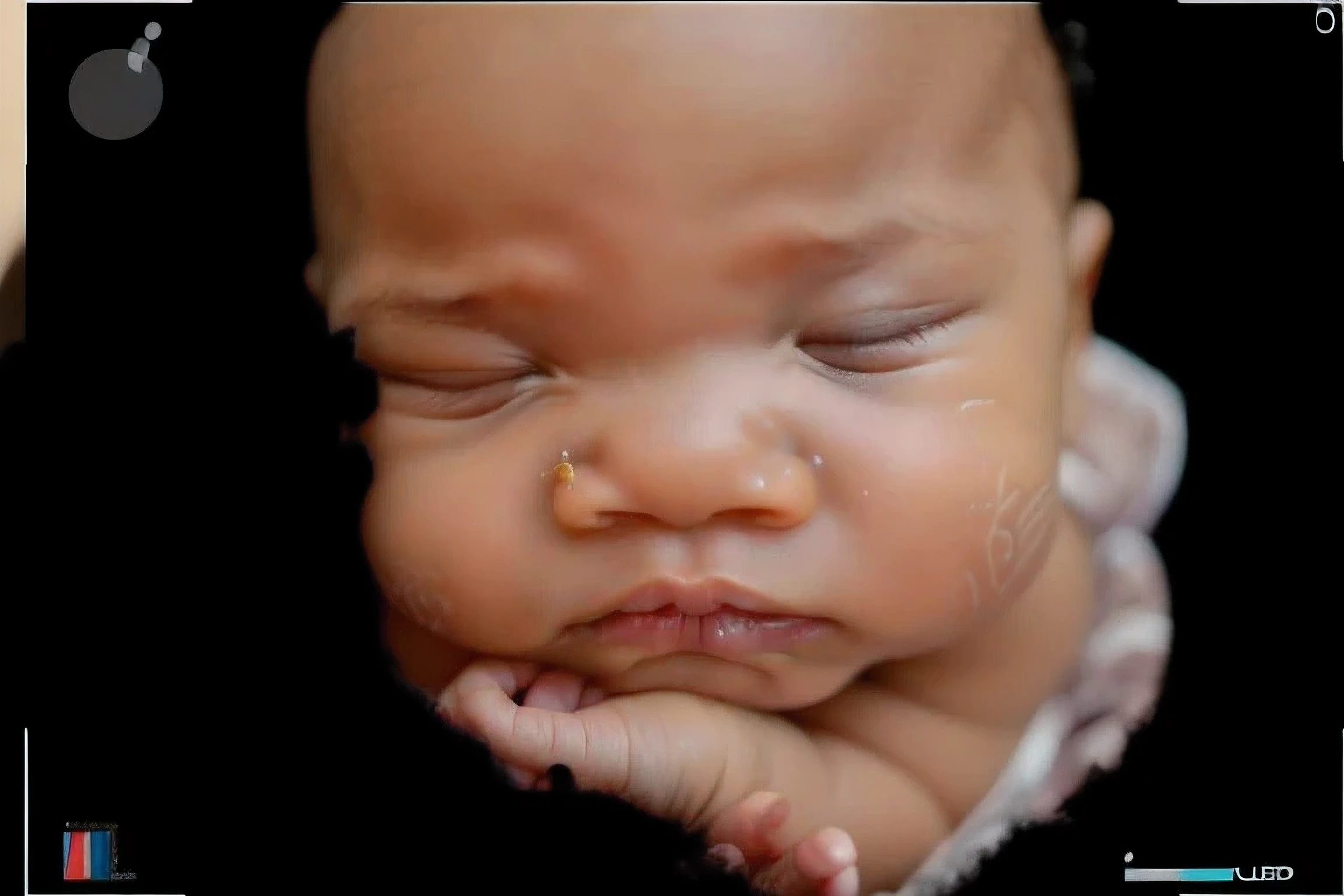 portrait, african baby boy, sleeping baby, fetus, inside womb, rosy face, hd, realistic, cute, baby boy,  8k, uhd, high quality, sharp focus, the composition beautiful rich and bright