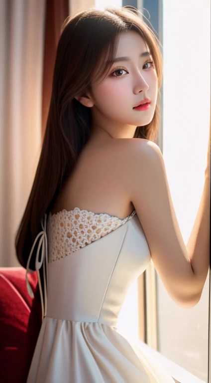 ((Best quality,8K,tmasterpiece:1.3)),beauitful face,(Shoot real:1.4),gentlesoftlighting,(highdetailskin:1.3),8K ultra high definition,digital SLR camera,high high quality,A high resolution,4K,8K,hoang lap,The optimal ratio of four fingers and one thumb,(actual:1.4),((reality media:1.3)),Highly Detailed Face and Skin Textur,詳細な目,二重まぶた,full-body view,1 sister,,。