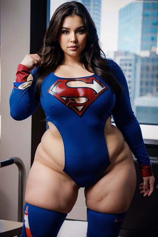 superheroine bbw, perfect face and body, full body, hypnotized,