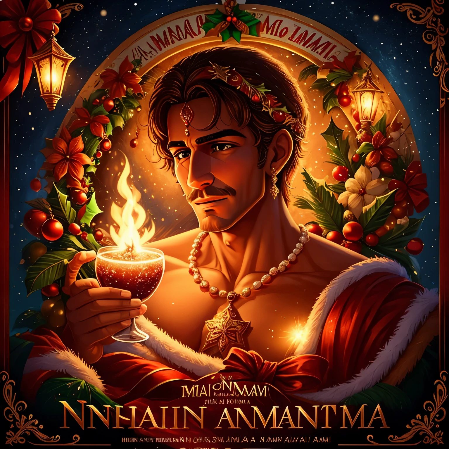 Festas fim de ano, Aladin, Natal, Ano novo! Christmas Poster, cartaz de Natal