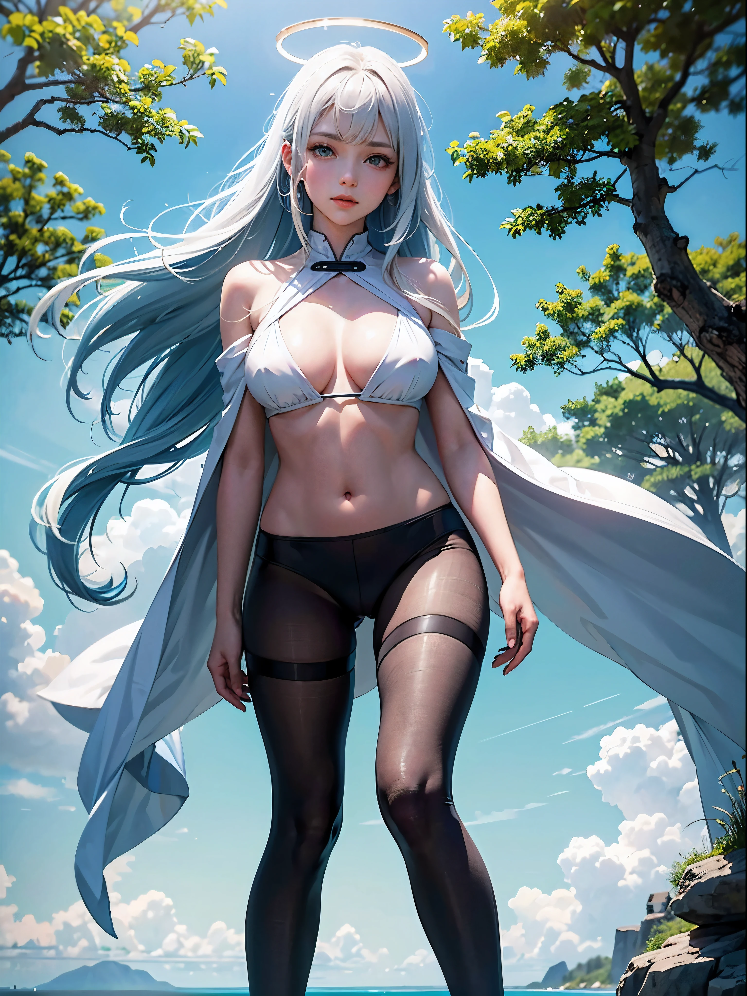 Best quality,navel,比基尼,hand on her own chest,The halo,Full body lesbian,Big blue eyes,Raised sexy,8K,,Bess,On the beach,lace panty hose,with her mouth open,Open your legs,可爱的Bigchest鼻子,可爱的Bigchest,The mouth is relatively large,The legs are relatively long,Bigchest,The eyes are relatively large,Long gray hair,The eyeballs are relatively large,sparkle in eyes,Naked foot,The nose is relatively large,white color hair,no shoe,Pretty big breasts,比基尼,at a forest,legs long,可爱的Bigchest脸,Vaginal thrust by,Fixed in a running position by a ,A little boyng,把时间停止定住了可爱的Bigchest少女
