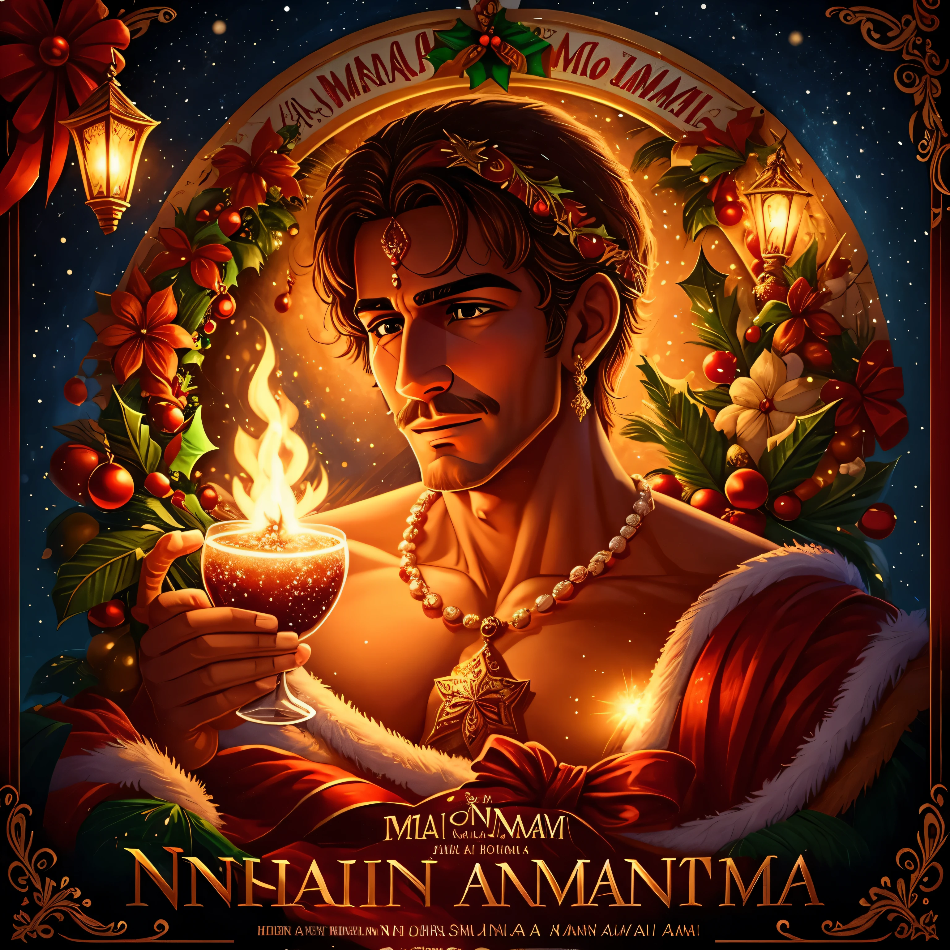 Festas fim de ano, Aladin, Natal, Ano novo! Christmas Poster, cartaz de Natal