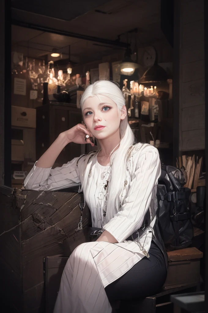 masterpiece,best quality,1girl,upper body,white hair,bright eyes,shirts,