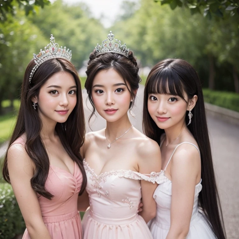 Three cute adult princesses