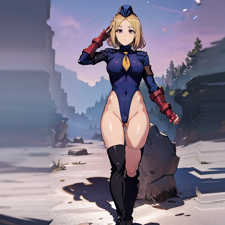 ultra-detailed, Explicit, Beautiful body, Beautiful Nose, Beautiful character design, perfect eyes, perfect face, ultra highres, 4K, beautiful legs, perfect legs, perfect anatomy, Nice hands, Perfect hand, Masterpiece, Best Quality, Highly detailed, illustration, absurdres, street fighter, doll suit, shadaloo doll, dollsuit, girls, multiple girls, expressionless, blank eyes, looking at viewer, red gloves, emotionless, black latex, corrution, mind control, female combatant, full body, hypnotized, unhappy trance, full body suit, ribbed bodysuit, both arms at side, obey, perfect female body, extremely glossy latex, hypnosis, hypnoLora, empty eyes, Mind control device, poses, submissive_pose, Slave, hat, necktie, stand up straight, standing, standing at attention, hat, necktie, belt, latex, ribbed bodysuit, thighhighs, garter belt, Fighting Stance, extending the right arm from the shoulder into the air with a straightened hand, nazi saluting, military, military saluting, salute, thigh boots, Narita Top Road, Uma Musume , blonde hair, animal ears, medium hair, purple eyes