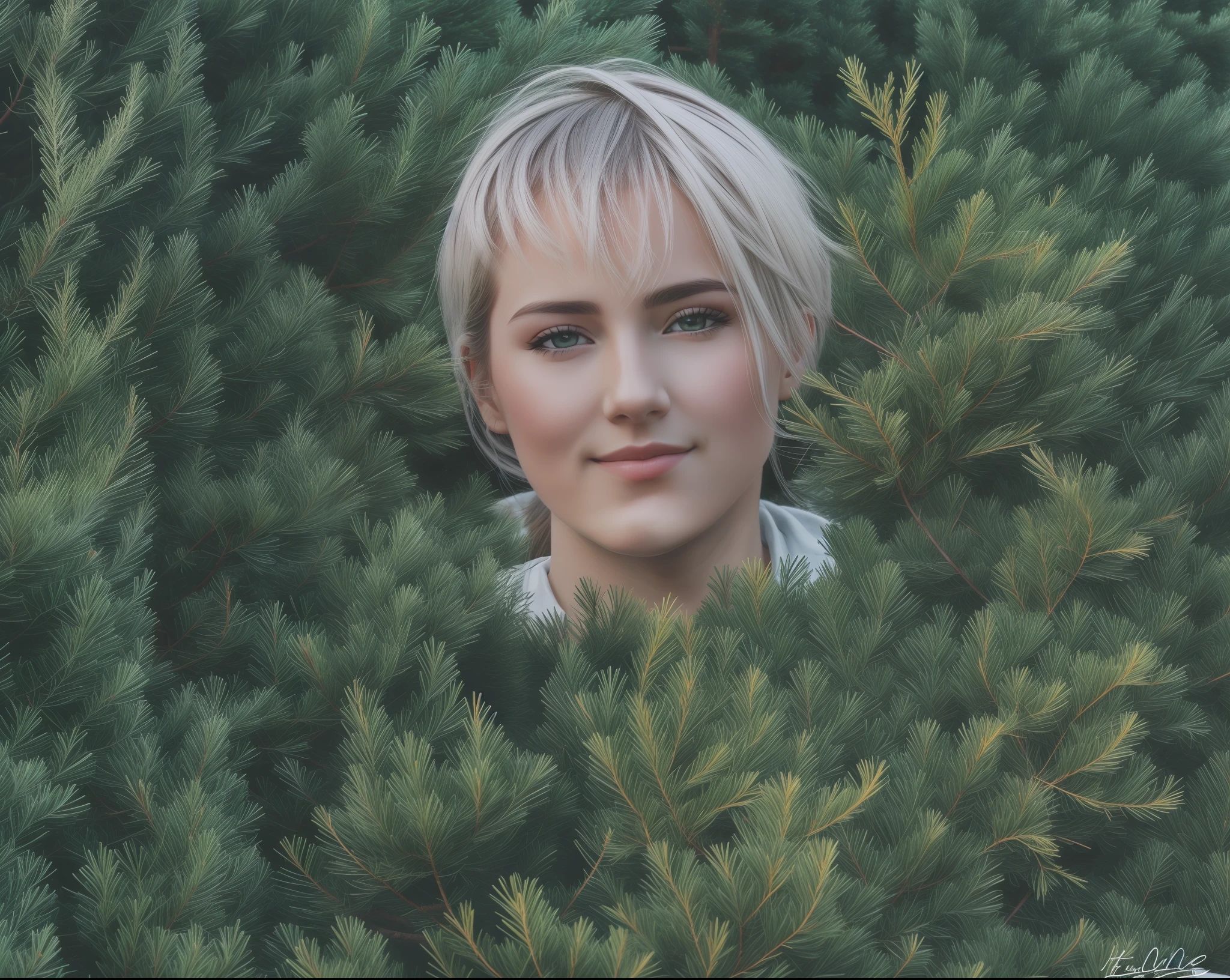 FHD, spruce branches, higly detailed