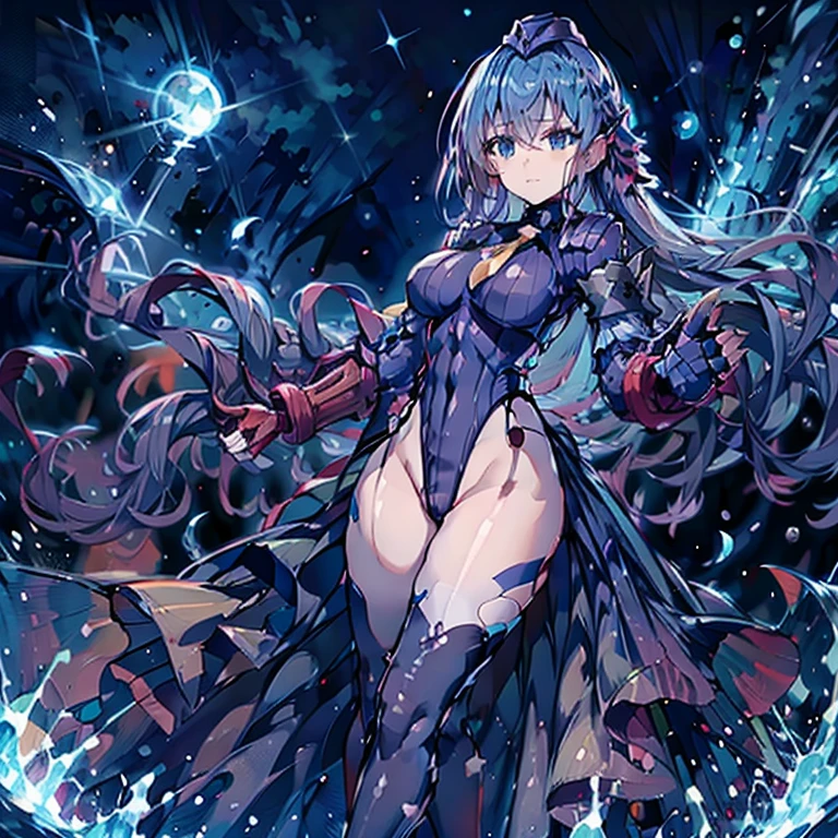 ultra-detailed, Explicit, Beautiful body, Beautiful Nose, Beautiful character design, perfect eyes, perfect face, ultra highres, 4K, beautiful legs, perfect legs, perfect anatomy, Nice hands, Perfect hand, Masterpiece, Best Quality, Highly detailed, illustration, absurdres, street fighter, doll suit, shadaloo doll, dollsuit, girls, multiple girls, expressionless, blank eyes, looking at viewer, red gloves, emotionless, black latex, corrution, mind control, female combatant, full body, hypnotized, unhappy trance, full body suit, ribbed bodysuit, both arms at side, obey, perfect female body, extremely glossy latex, hypnosis, hypnoLora, empty eyes, Mind control device, poses, submissive_pose, Slave, hat, necktie, stand up straight, standing, standing at attention, hat, necktie, belt, latex, ribbed bodysuit, thighhighs, garter belt, Fighting Stance, military, thigh boots, yu-Gi-Oh!,  Tearalaments Kitkalos|, blue hair, long hair, blue eyes