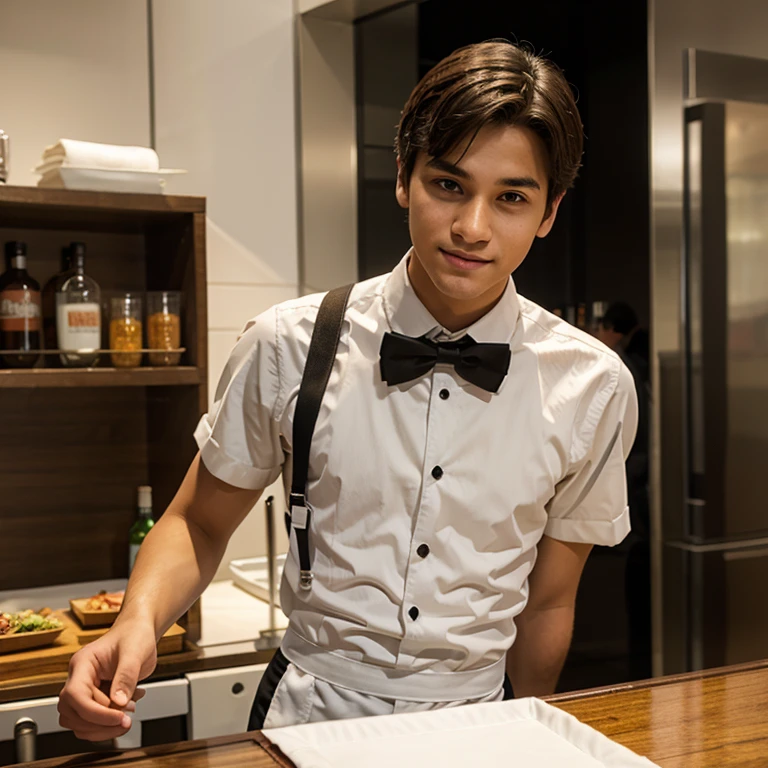 A young waiter at
